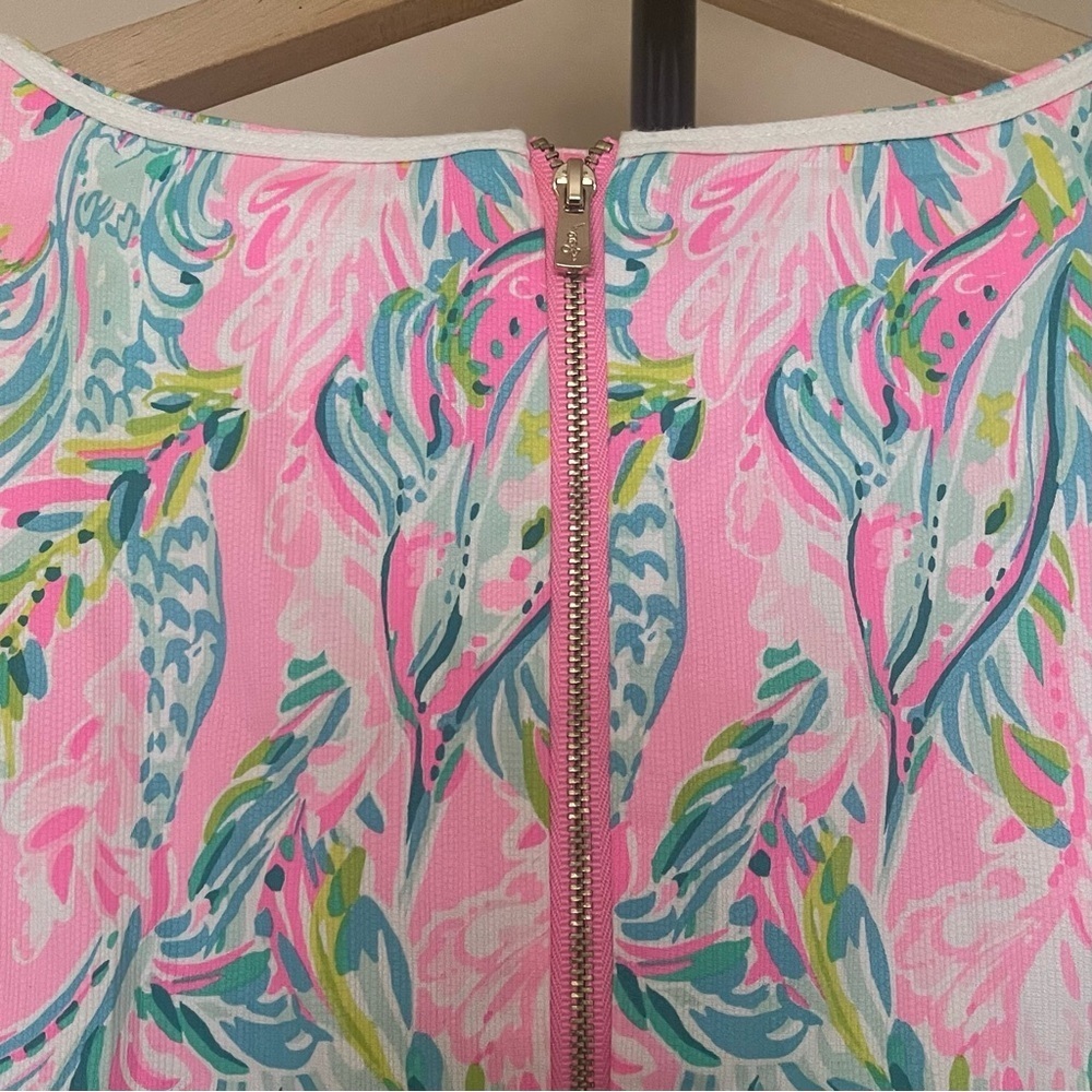 Lilly Pulitzer Gabby Stretch Shift Dress - Pink and Green - Picture 6 of 10